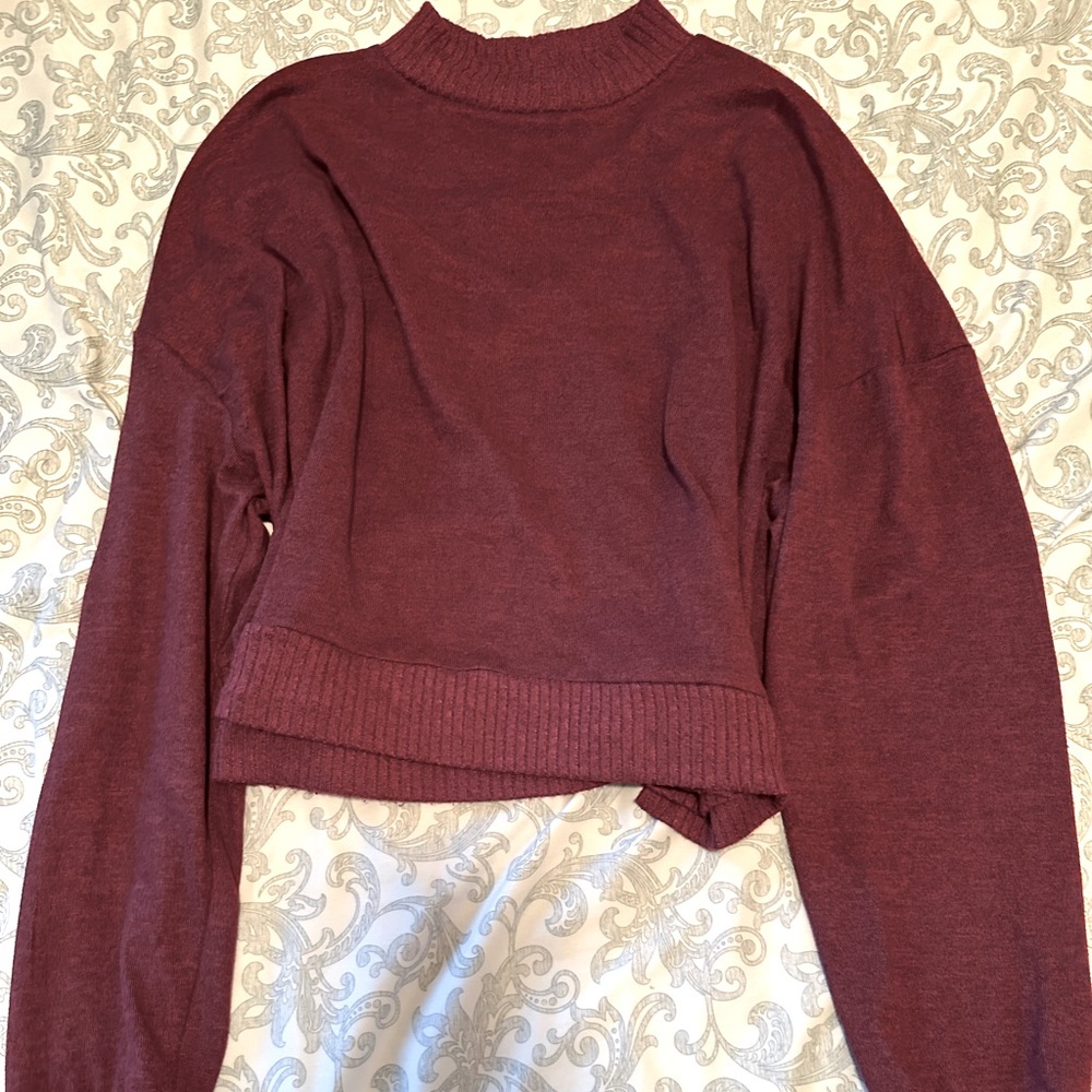 High Neck Cropped Sweater